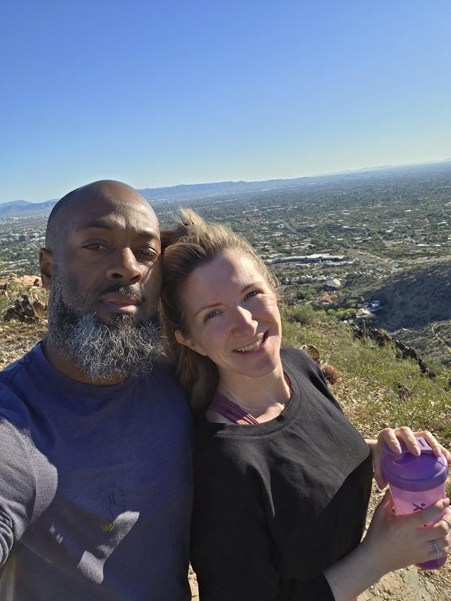 Ryan and Kristin on a morning hike overlooking the Phoenix Valley