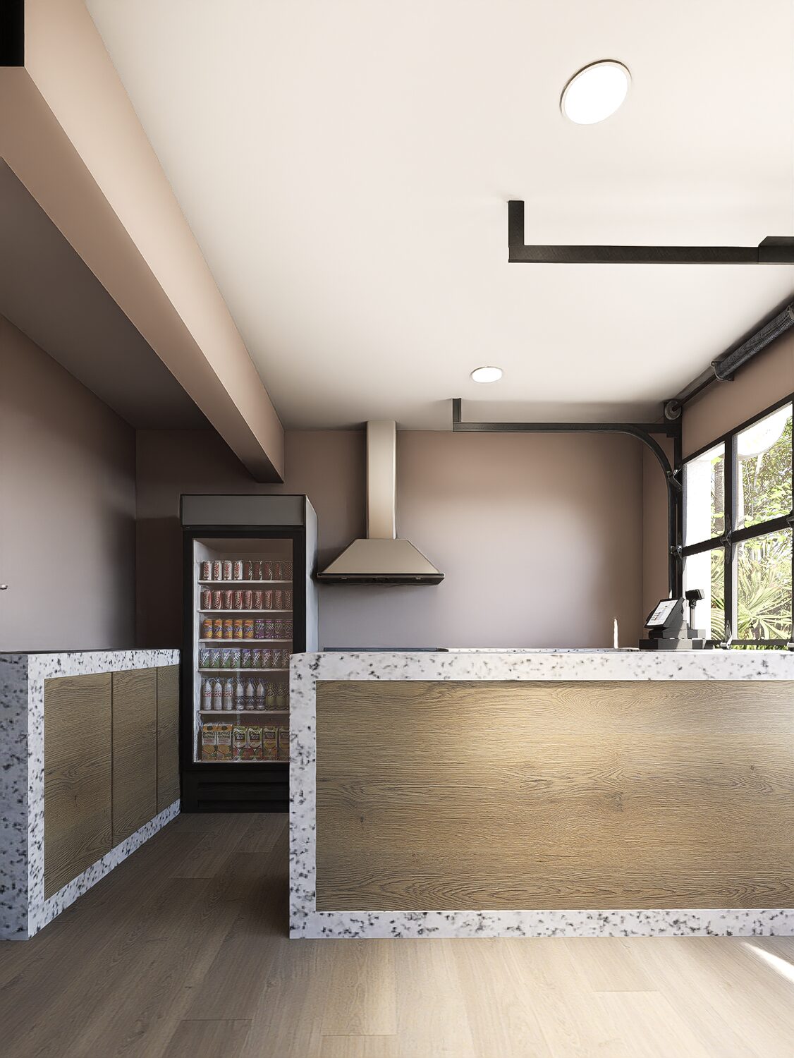 Café and juice bar counter